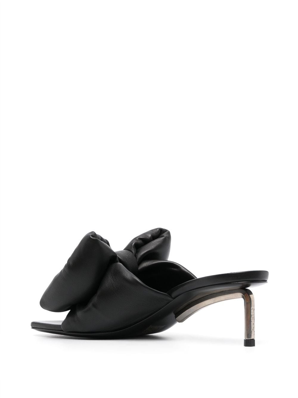 Shop Off-white Allen Bow-detail Leather Mules In Black