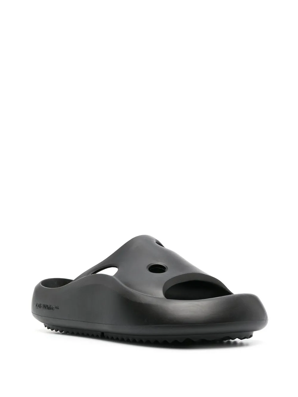 Off-White Rubberen badslippers - Zwart