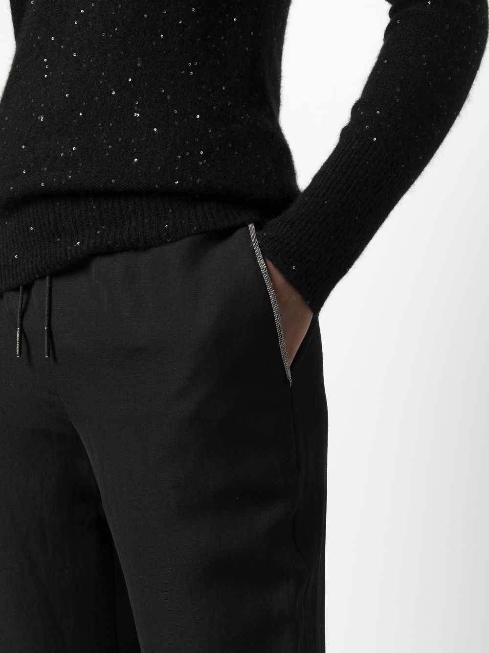 FABIANA FILIPPI BEADED-TRIM DETAIL TROUSERS 