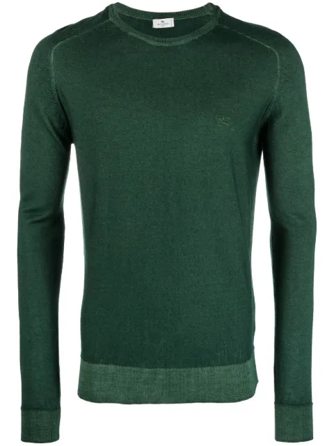 ETRO embroidered-logo crew-neck jumper 