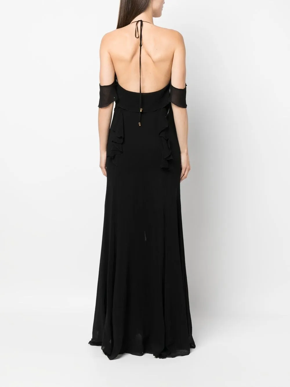 satin white long sleeve dress Satin Asymmetric Rouched Maxi Dress main image 1