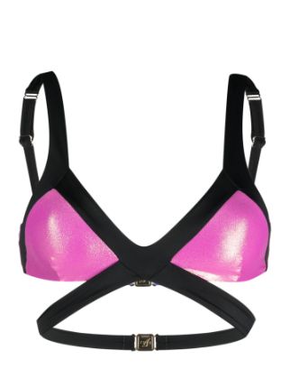 Agent Provocateur sparkle blue bra pink purple metallic details