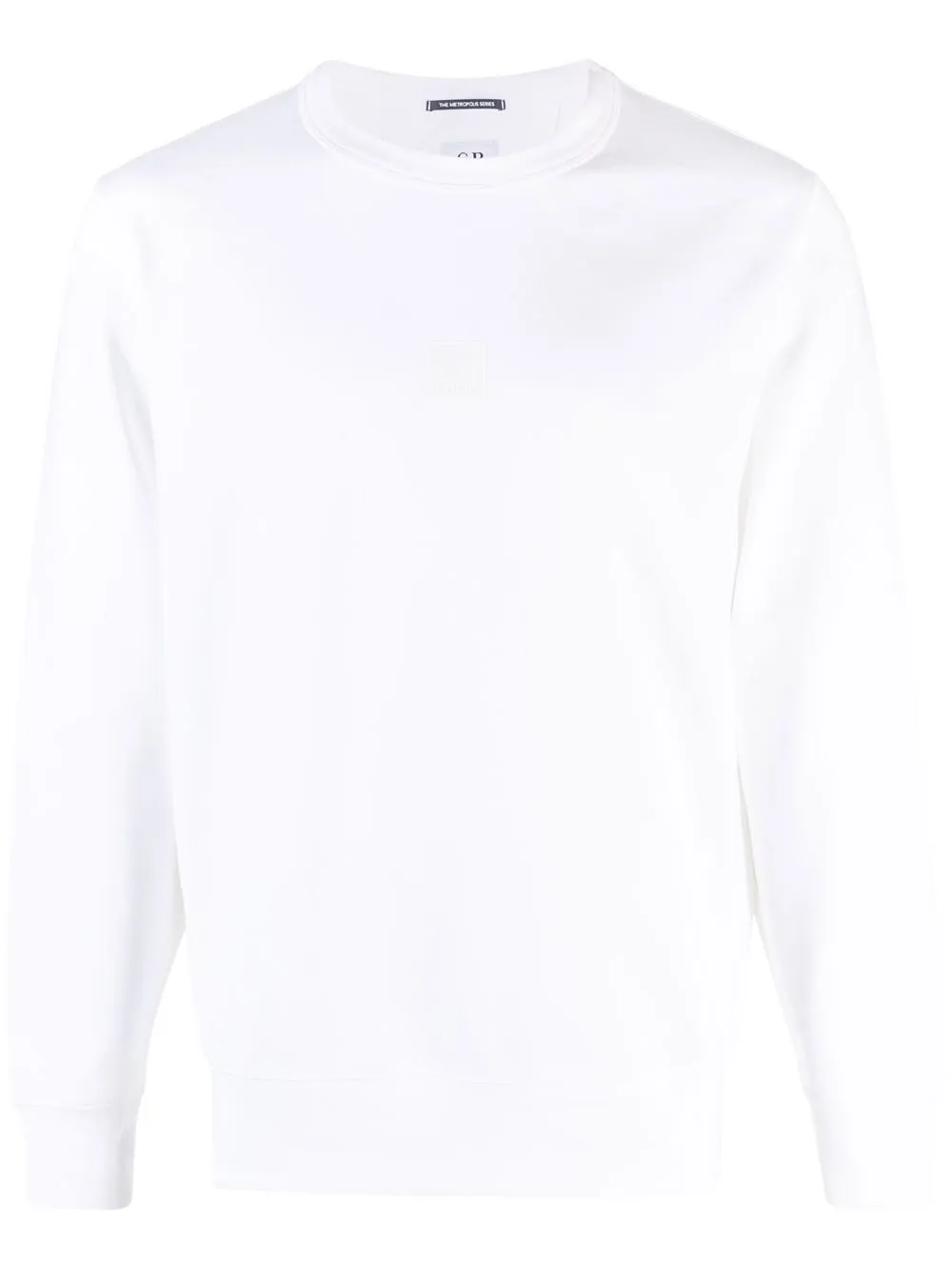 C.p. Company Crew Neck Long-sleeved Jumper In White