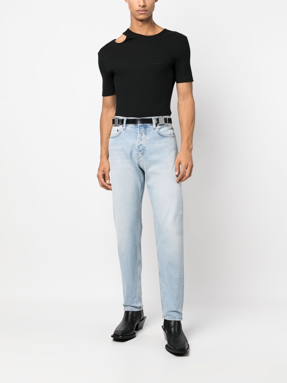 Shop Haikure Stonewashed Slim-fit Jeans In Blue