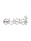 Gucci crystal-logo hair clip - Silver