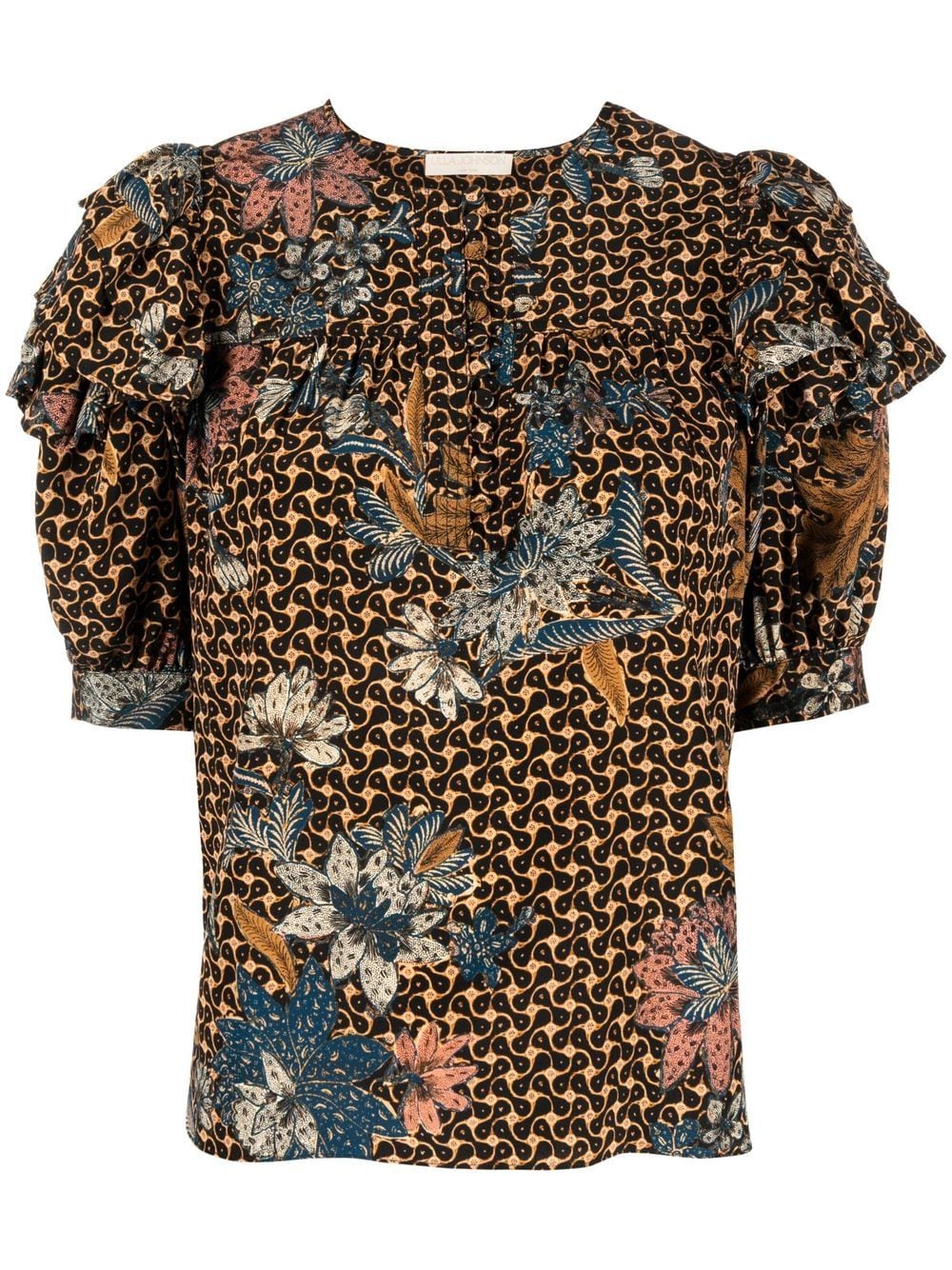 Ulla Johnson floral-print puff-sleeve Silk Blouse - Farfetch