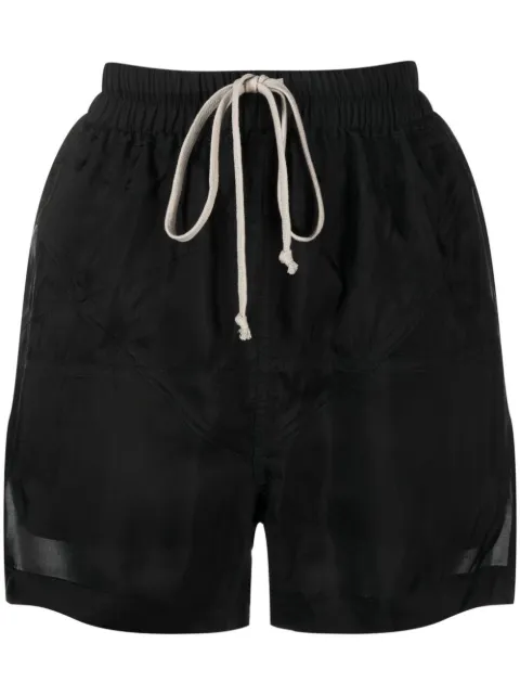 Rick Owens shorts satinados con cordones en la pretina