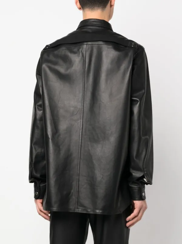 Rick Owens Leather Shirt Jacket - Farfetch