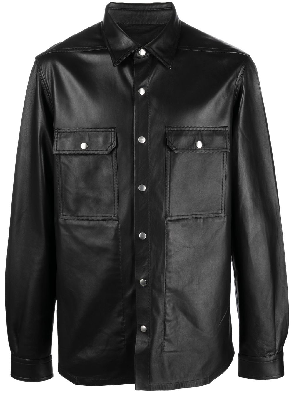 Rick Owens Leather Shirt Jacket - Farfetch