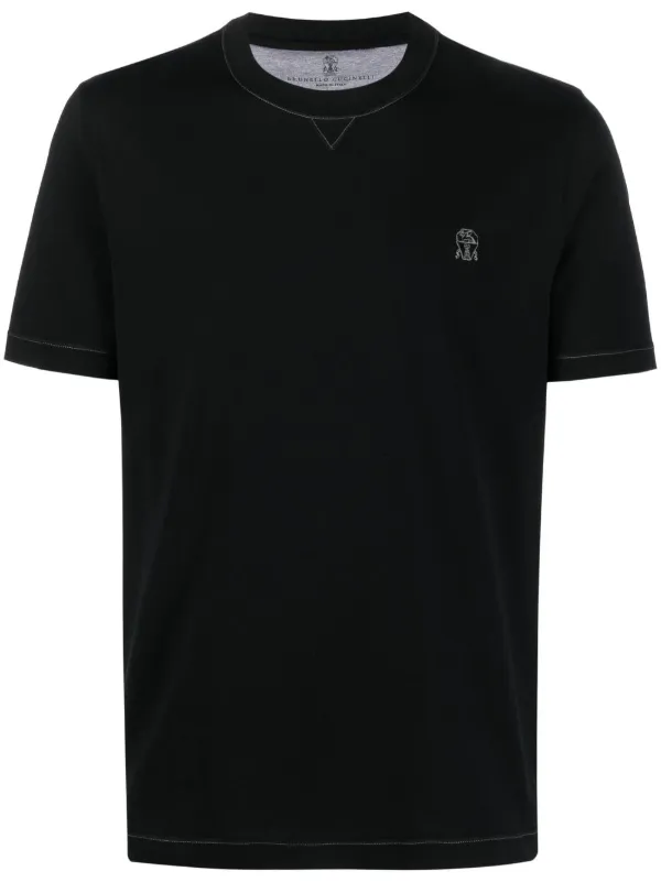 Brunello Cucinelli embroidered logo T shirt Farfetch