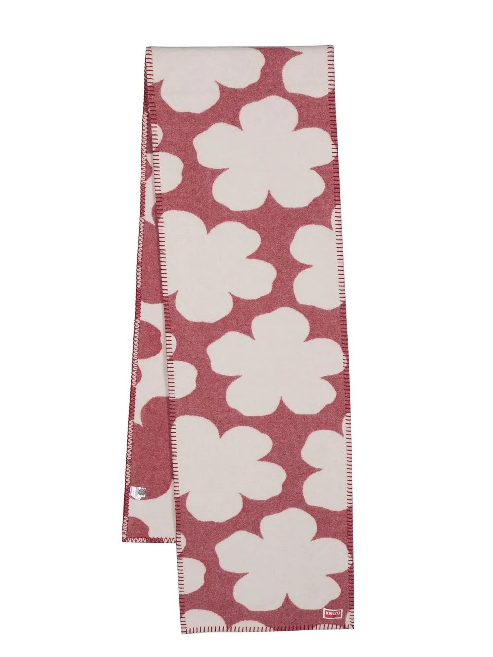 

Kenzo floral-print knitted scarf - Red