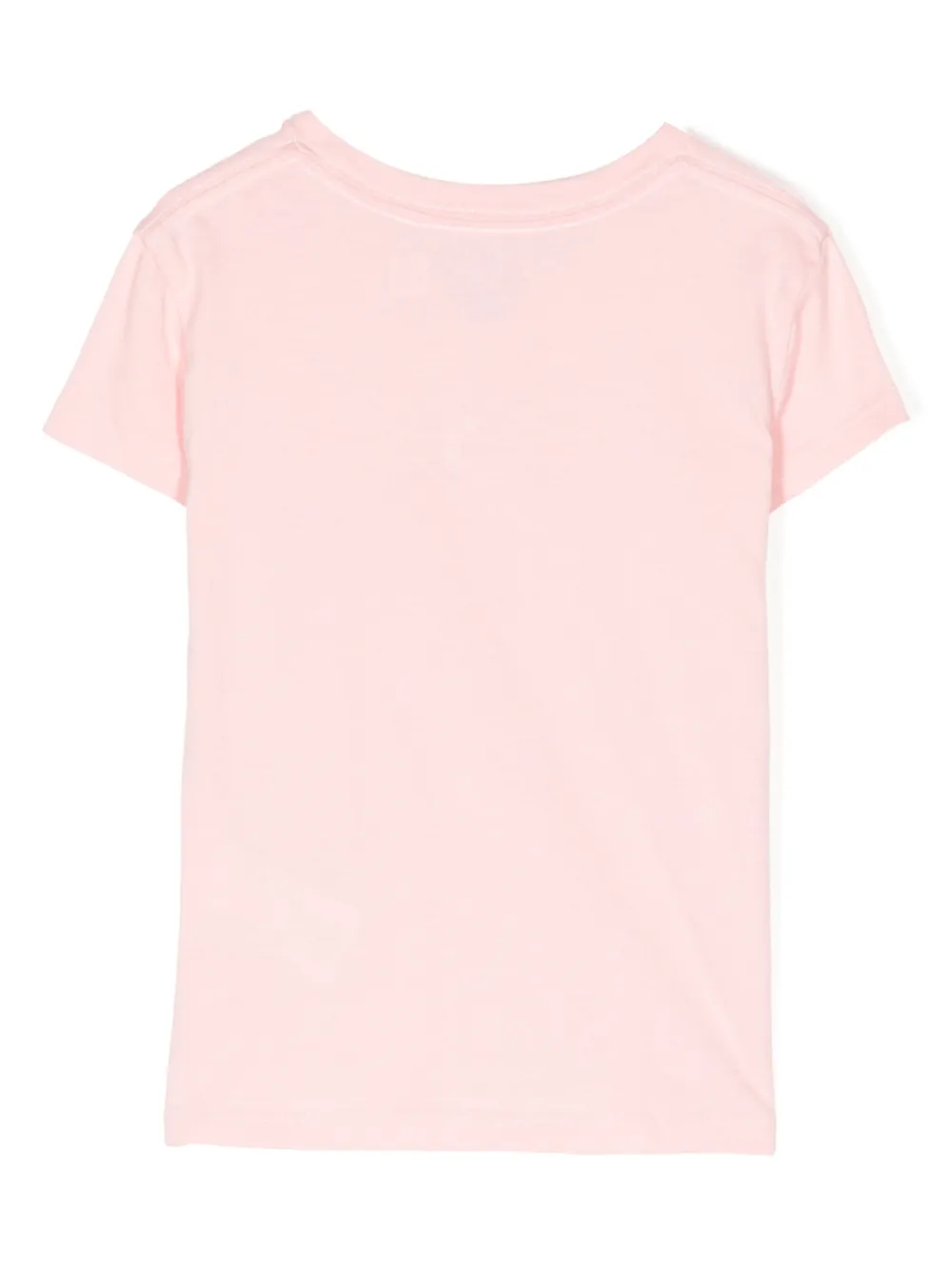 Ralph Lauren Kids flocked-logo cotton T-shirt - Roze