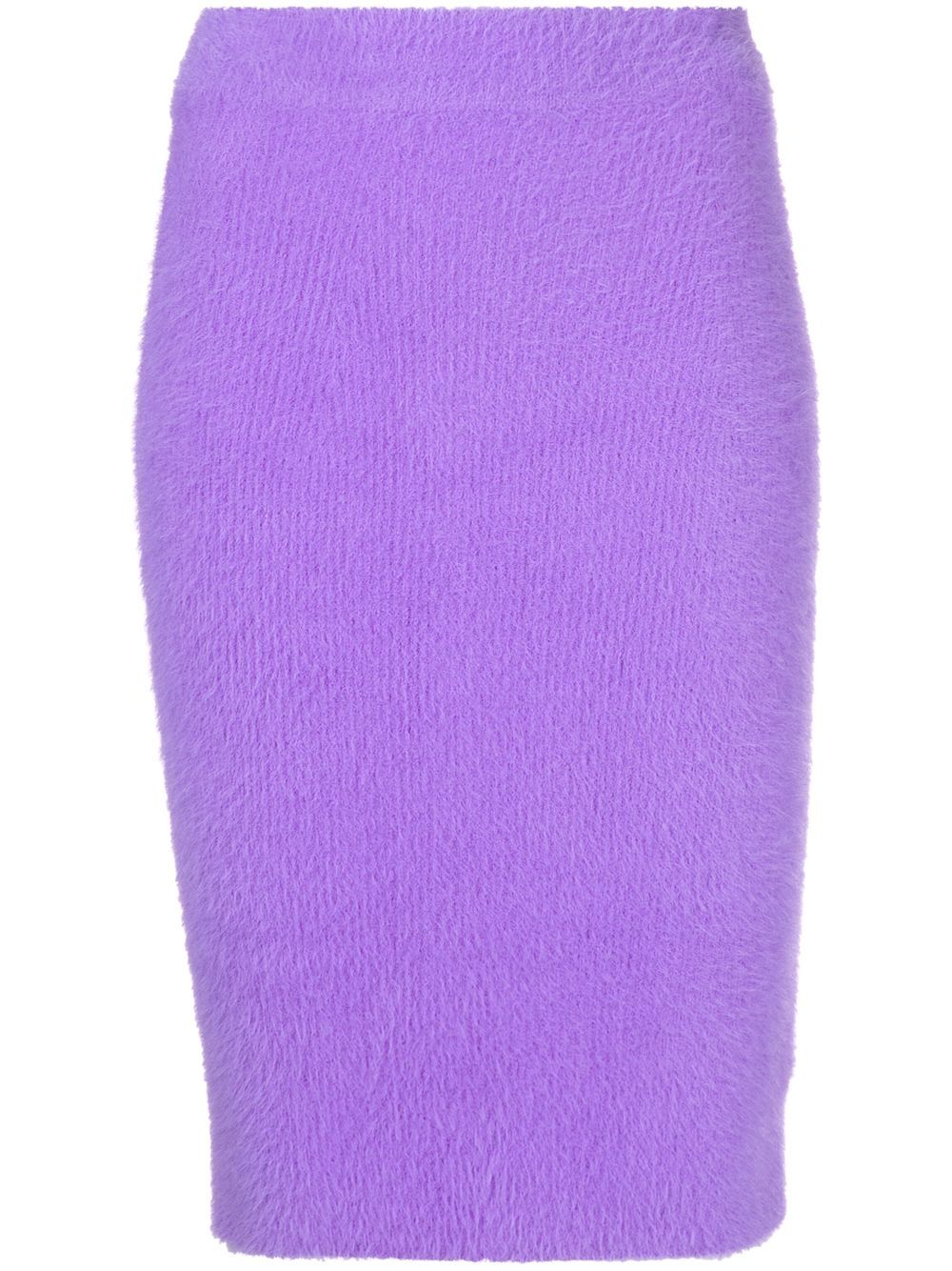 Off-white Brushed-effect Pencil Skirt In Purple