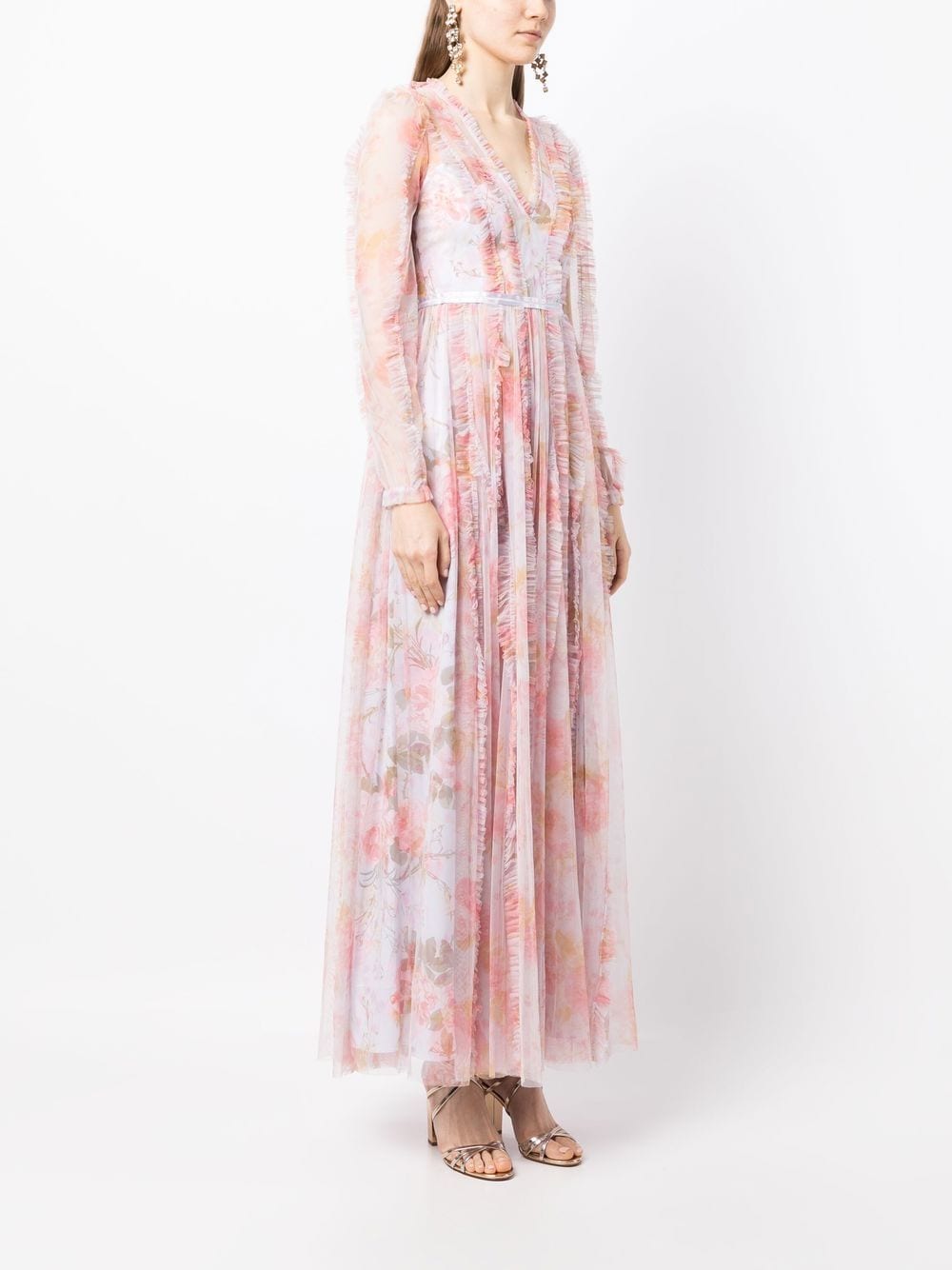 Needle & Thread ruffle-trim floral-print Maxi Dress - Farfetch