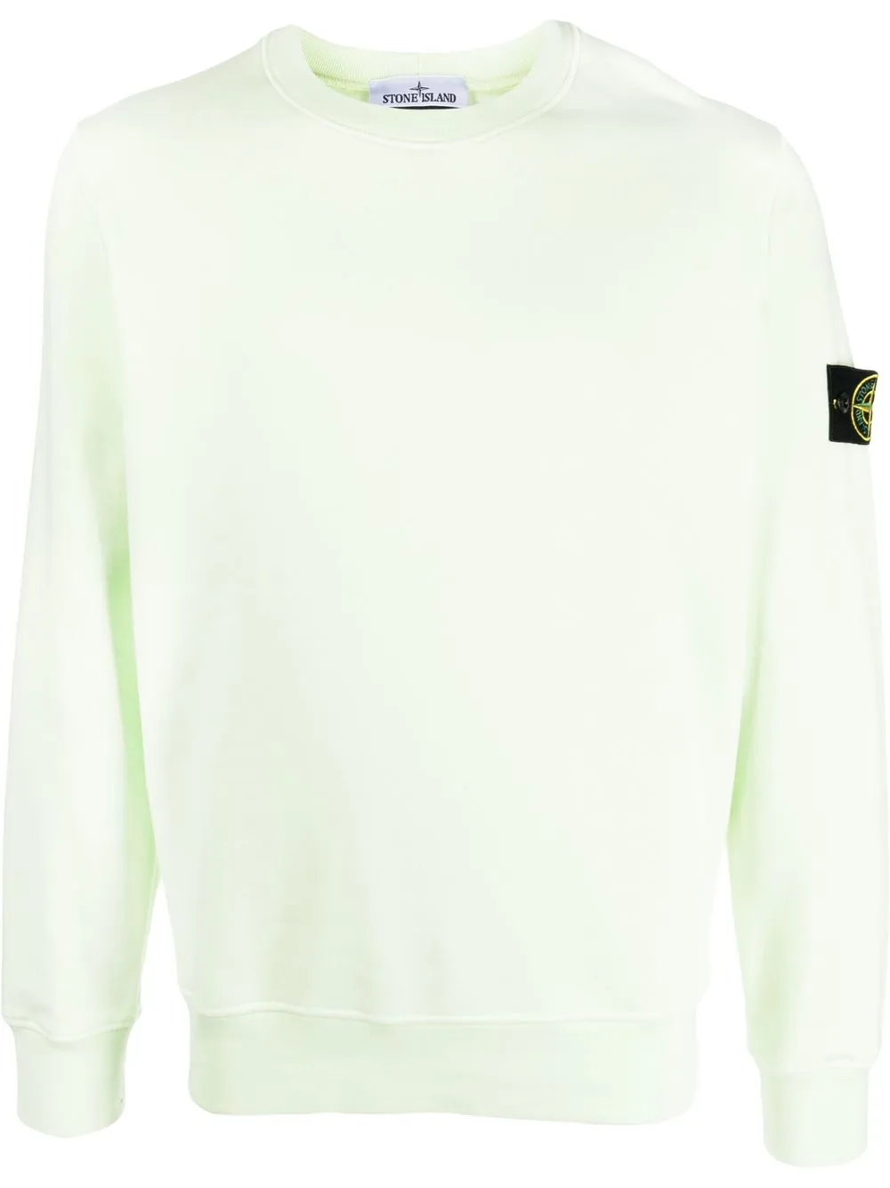 Stone Island Compass-patch Crew-neck Sweatshirt In Green