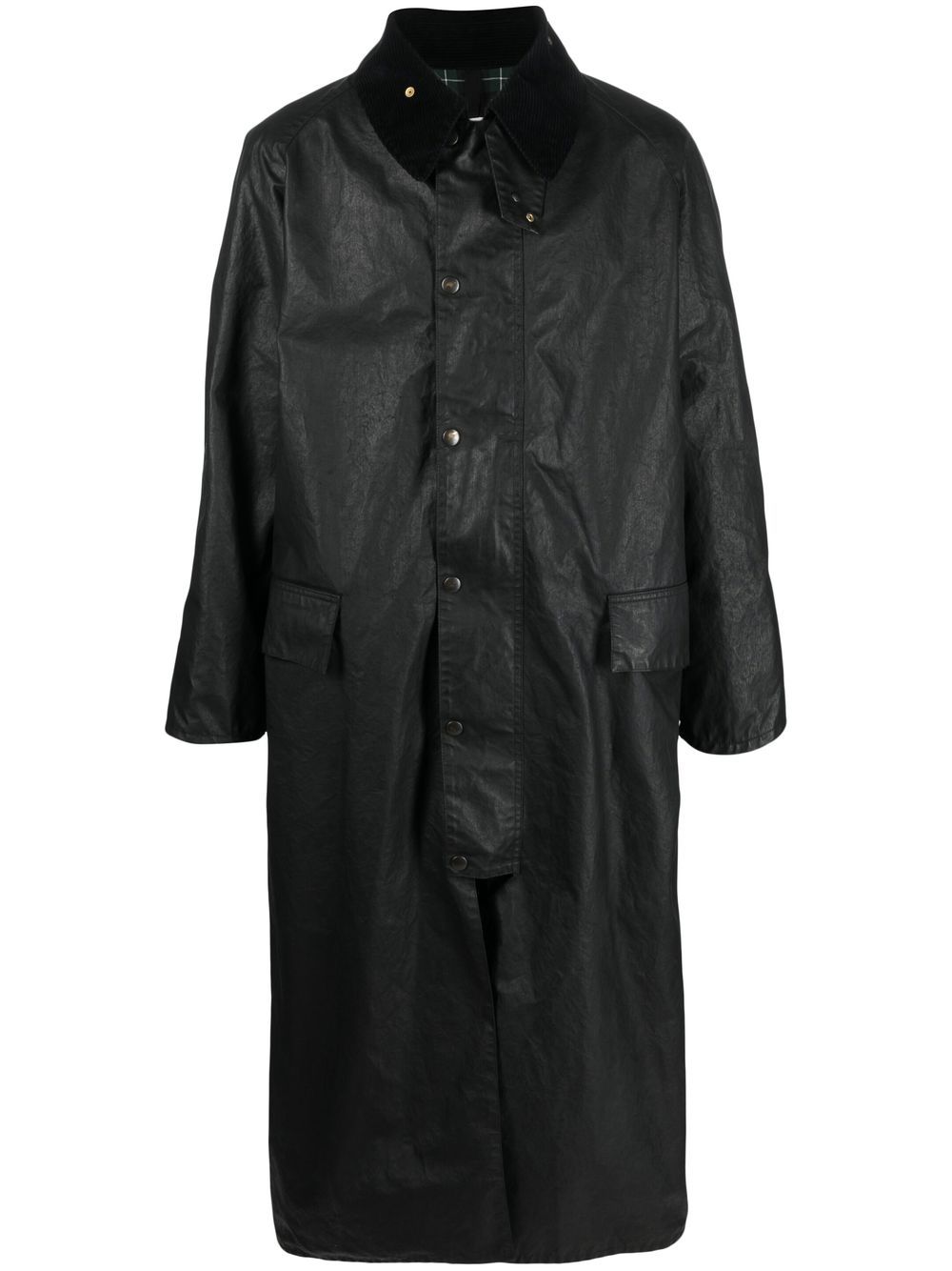Maison Margiela Wax-coated Trench Coat In Black