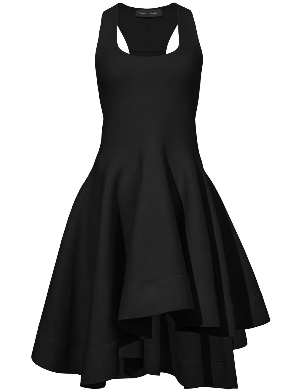 

Proenza Schouler asymmetric ruffle minidress - Negro