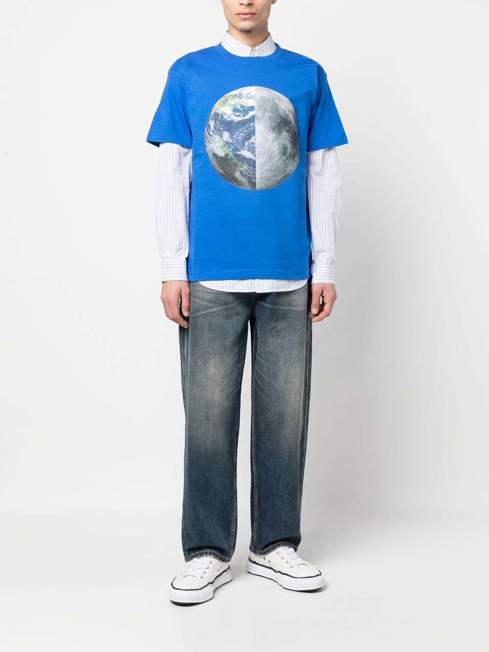 Anrealage T-shirt met print - Blauw