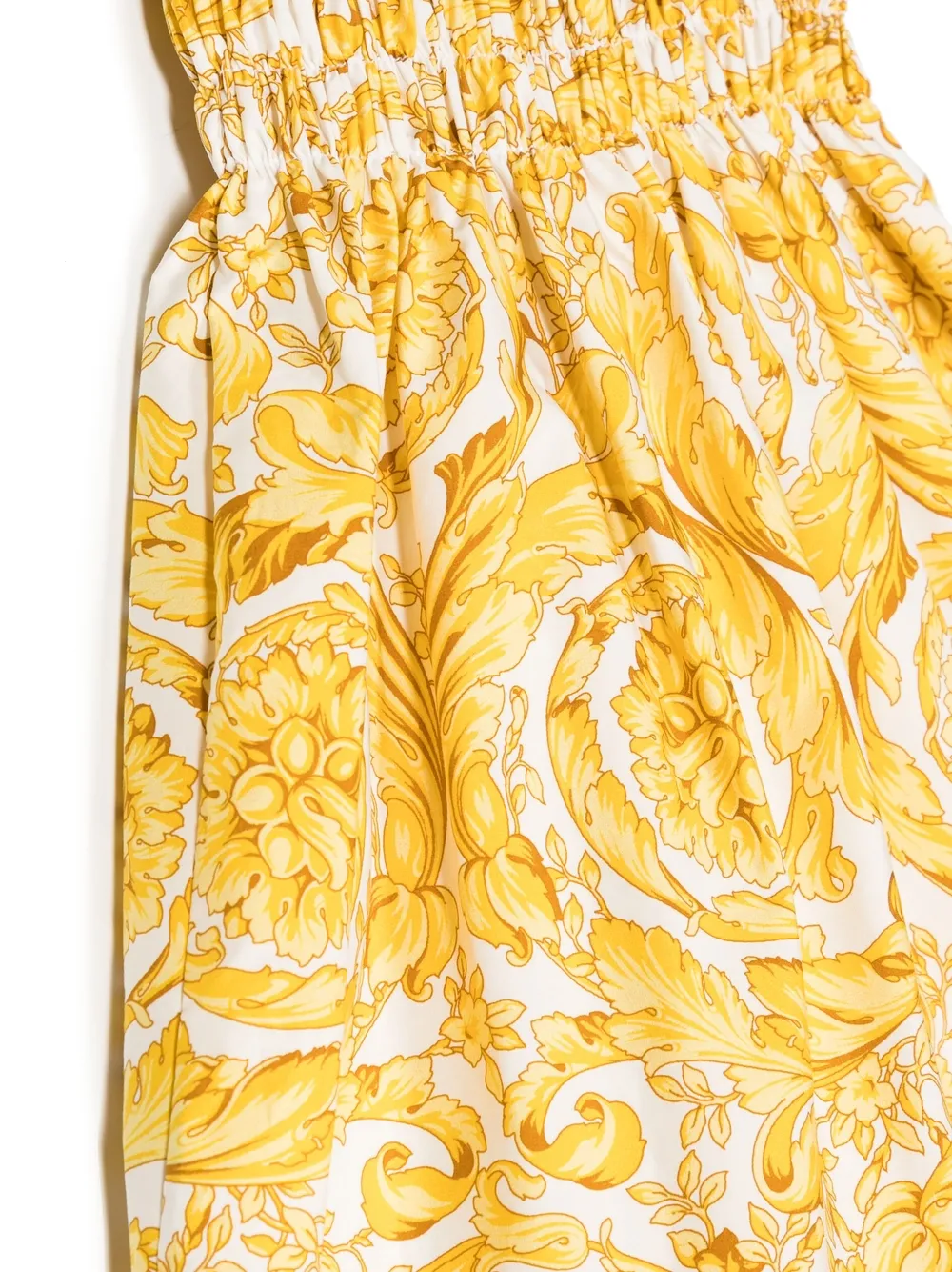 Shop Versace Floral-print Sleeveless Dress In Yellow