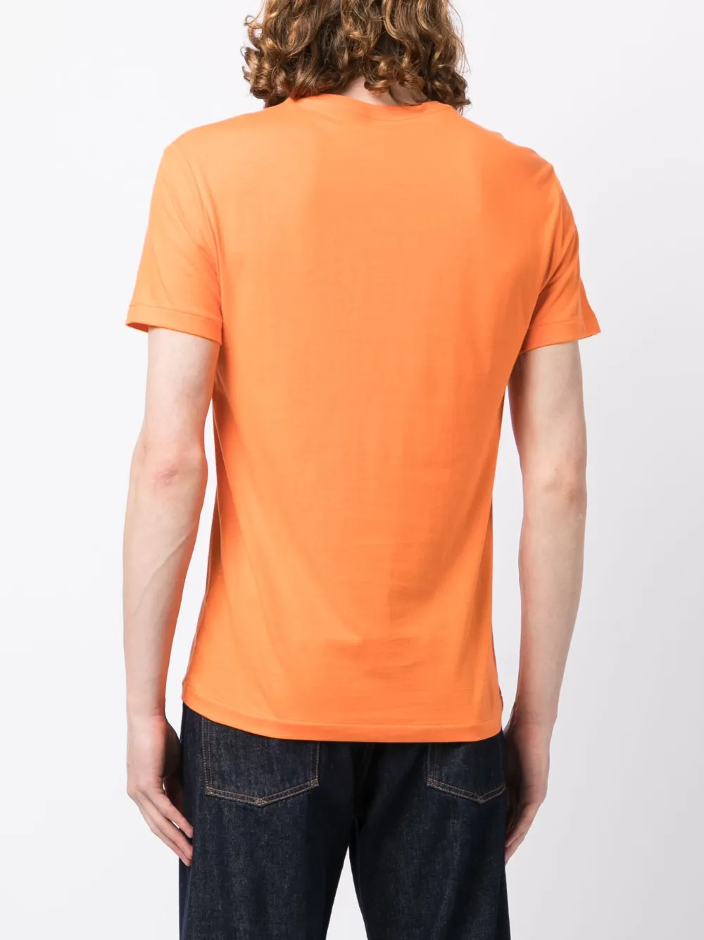 Shop Polo Ralph Lauren Embroidered-logo Cotton T-shirt In Orange