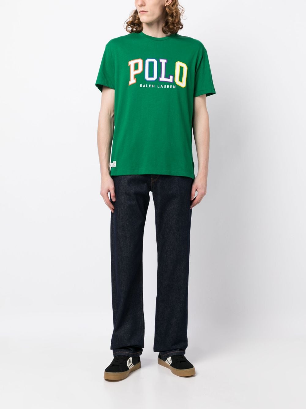 Shop Polo Ralph Lauren Logo-patch Jersey Cotton T-shirt In Green
