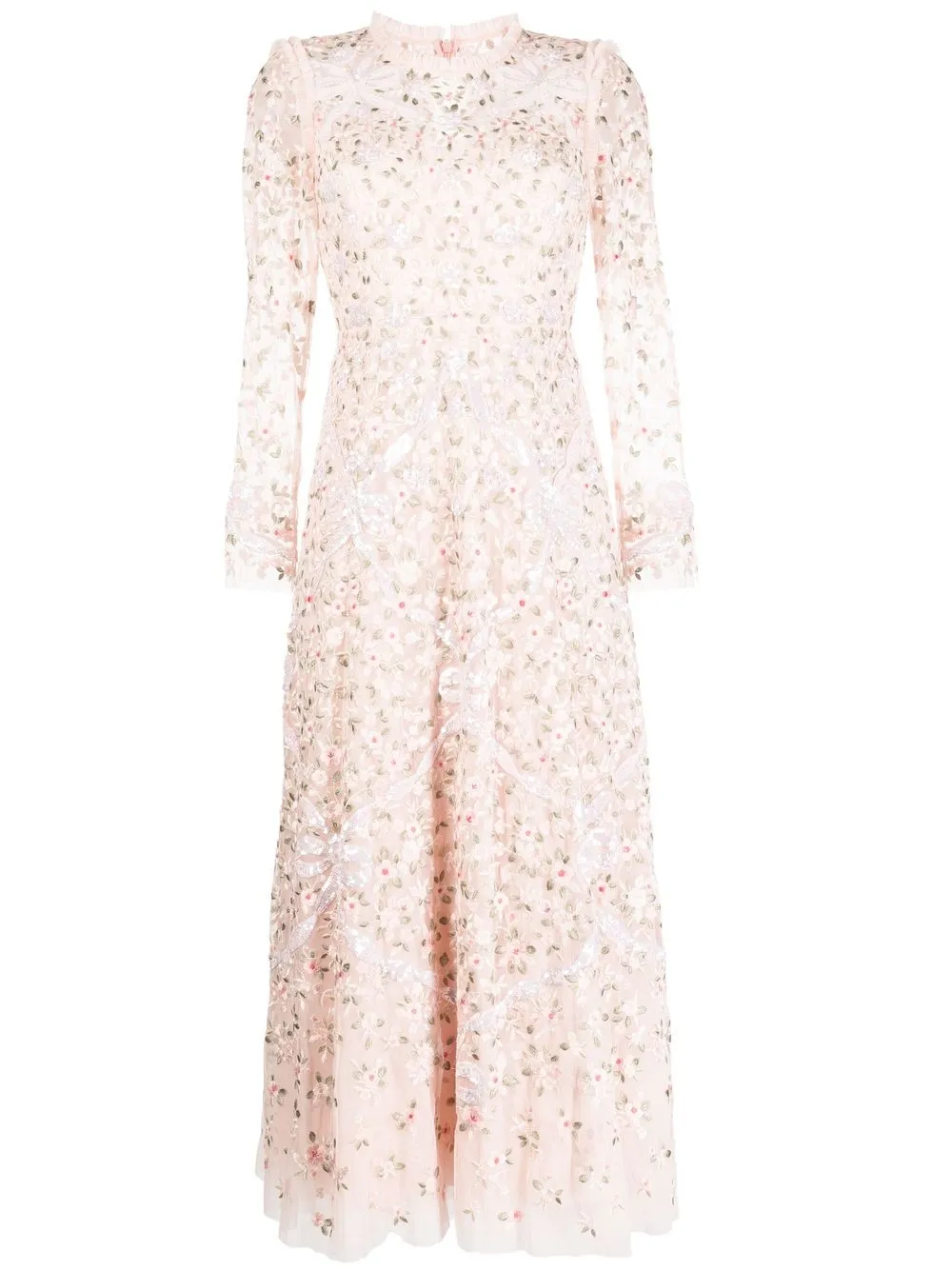 

Needle & Thread Lilacs Bow floral-embroidered gown - Pink