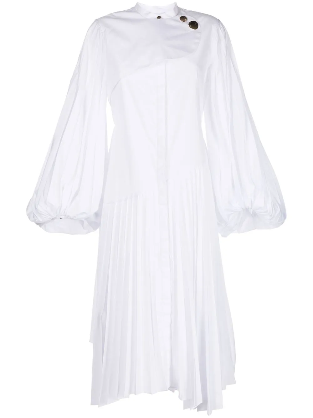 

Acler long sleeved pleated dress - White