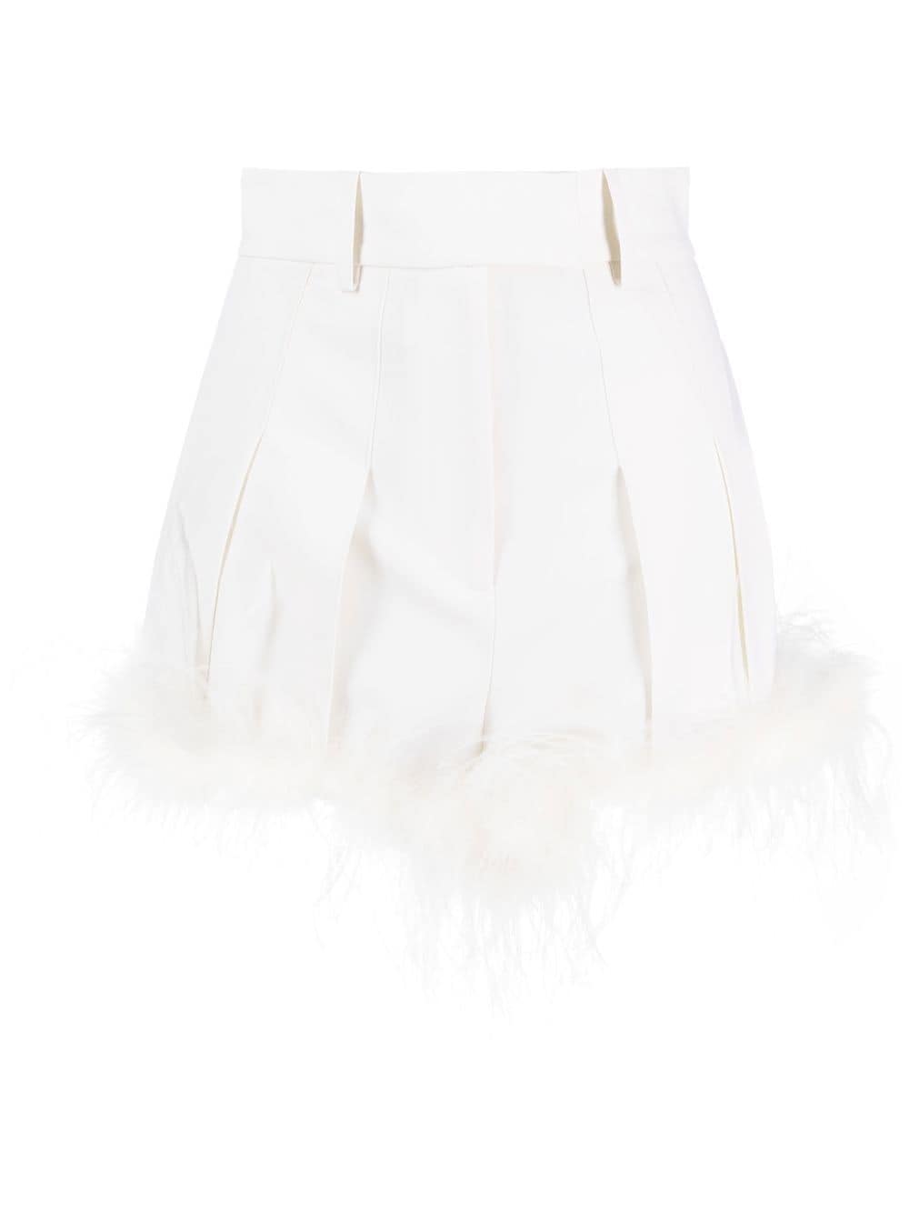 Giuseppe Di Morabito Feather-trim Shorts In White