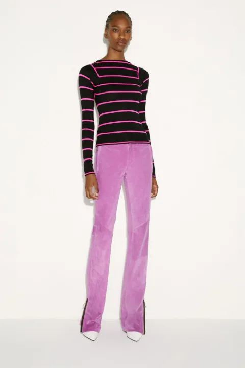 Stripe-Jacquard Wool Sweater