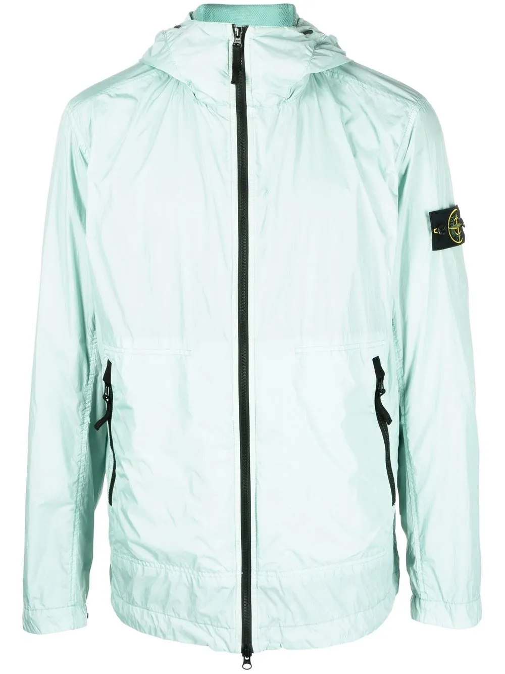 

Stone Island logo-patch zip-up hooded jacket - Green