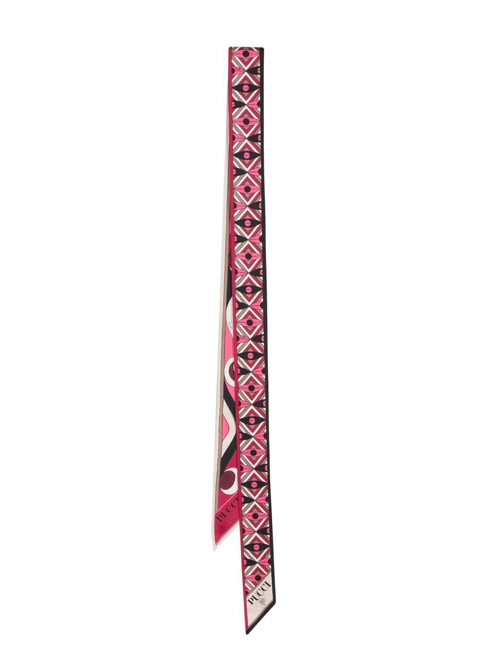 Pucci Dischi And Moire-print Silk Scarf In Pink