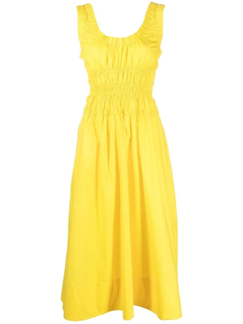 Proenza Schouler White Label Gathered Midi Dress In Yellow