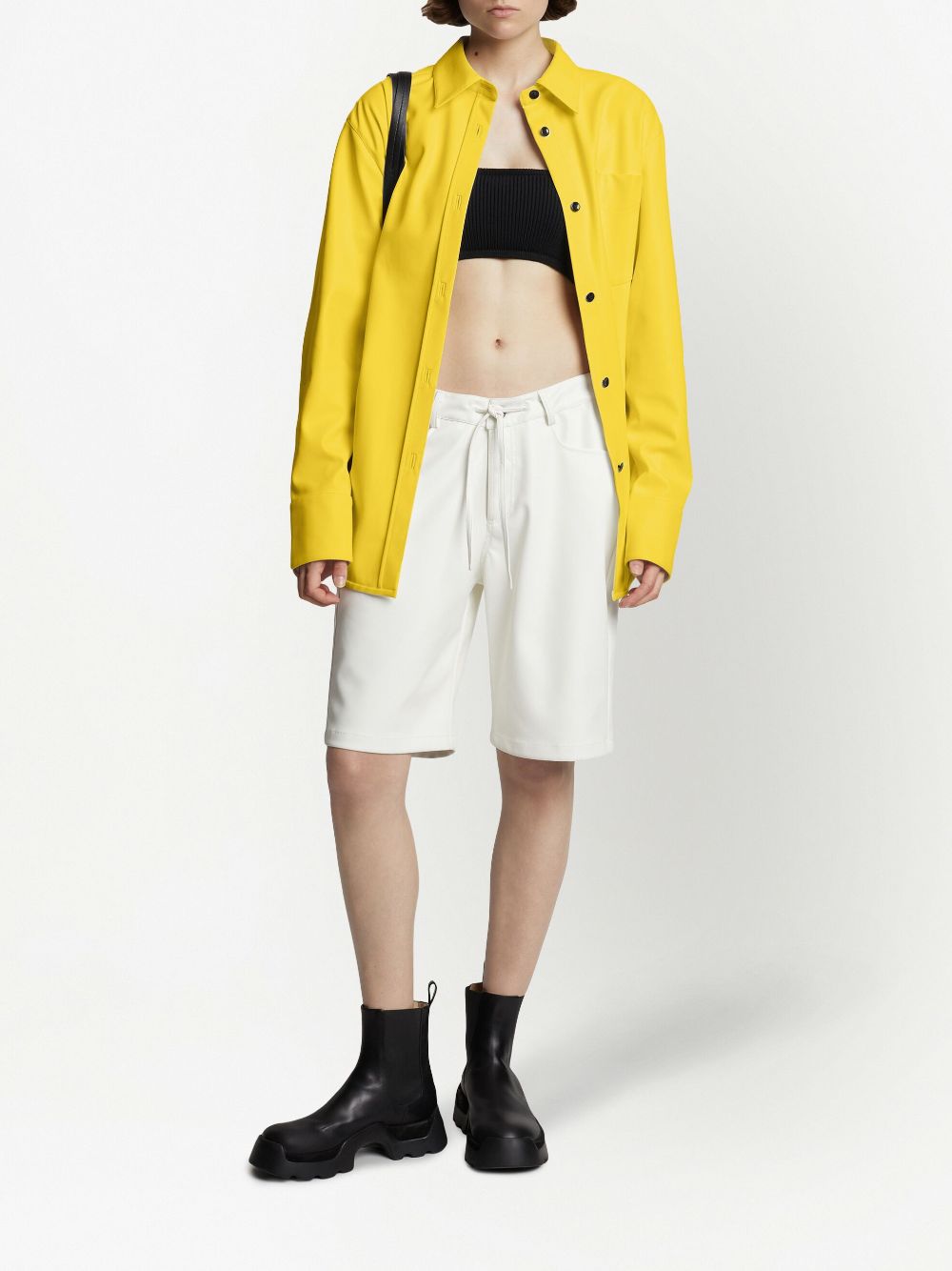 Proenza Schouler White Label faux-leather shirt jacket - Yellow