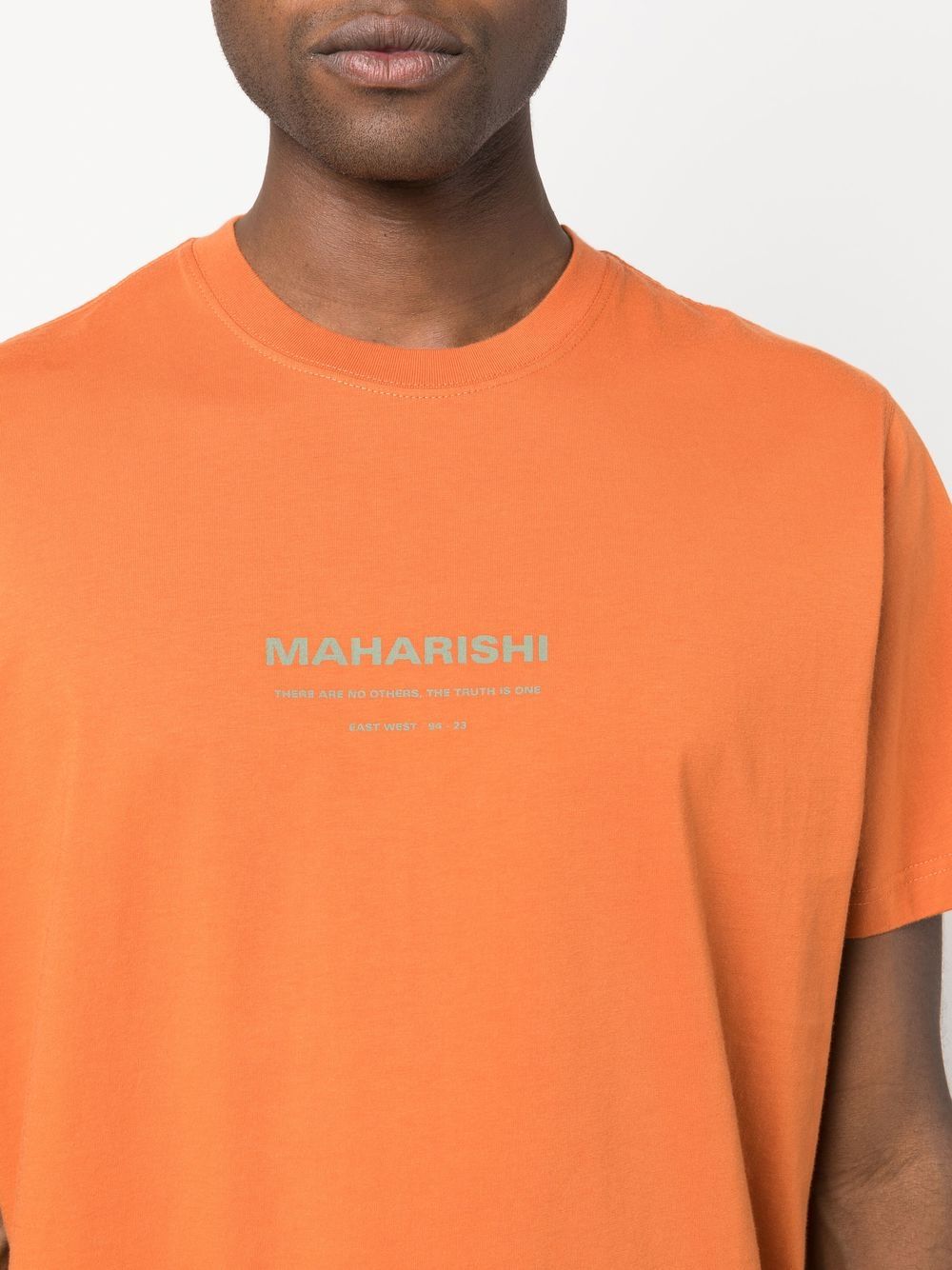 Shop Maharishi 1007 Ying Yang Rabbit T-shirt In Orange