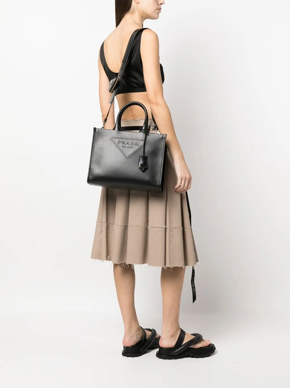 Prada logoembossed Tote Bag Farfetch