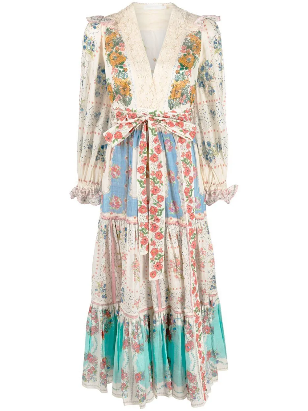 ZIMMERMANN Clover Patched wrap midi dress