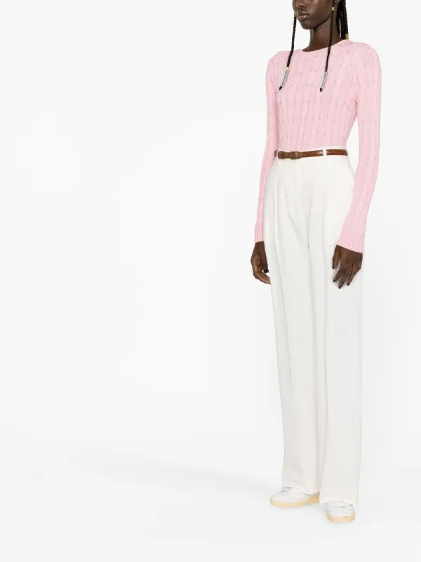 ★★POLO RALPH LAUREN★★ Long sleeve pullover sweater pink Ralph Lauren Sweater Womens Large Pink Long Sleeve Pony