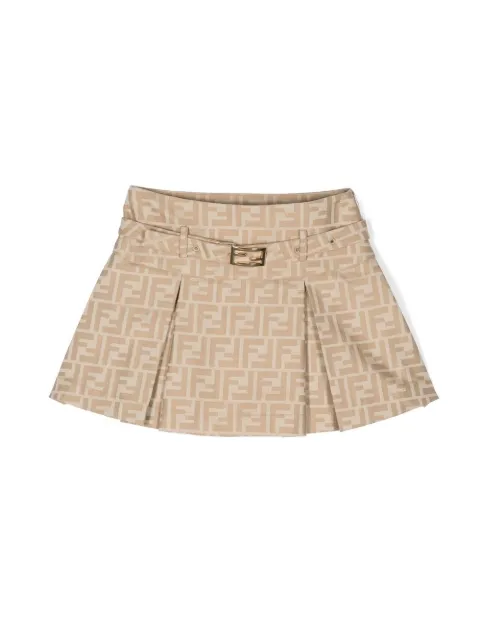 Fendi Kids تنورة بكسرات ونقش مونوغرام FF
