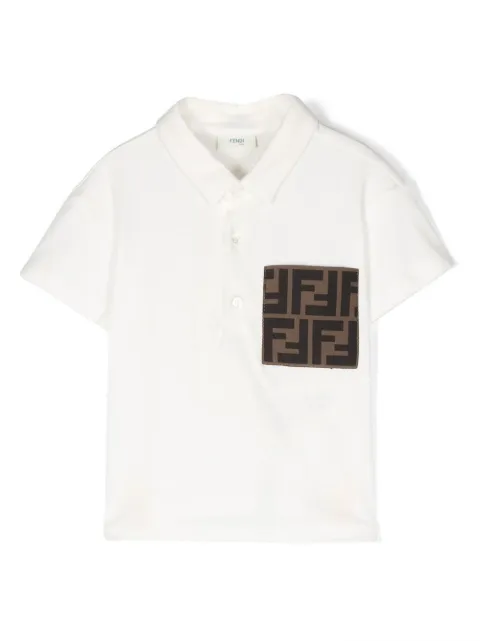 Fendi Kids playera tipo polo con monograma estampado