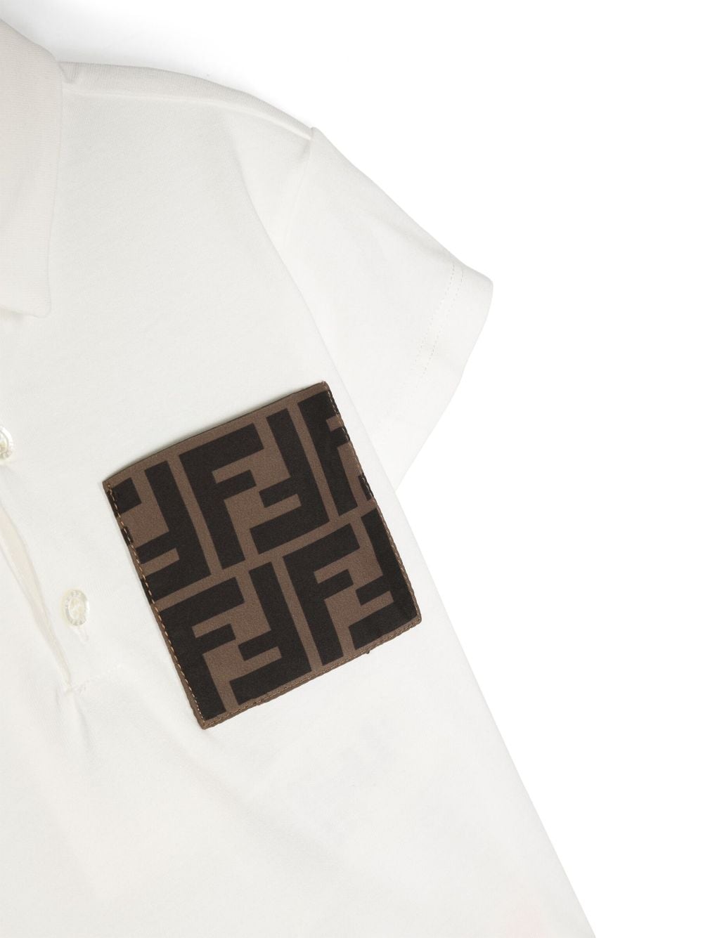 Shop Fendi Monogram-print Polo Shirt In White