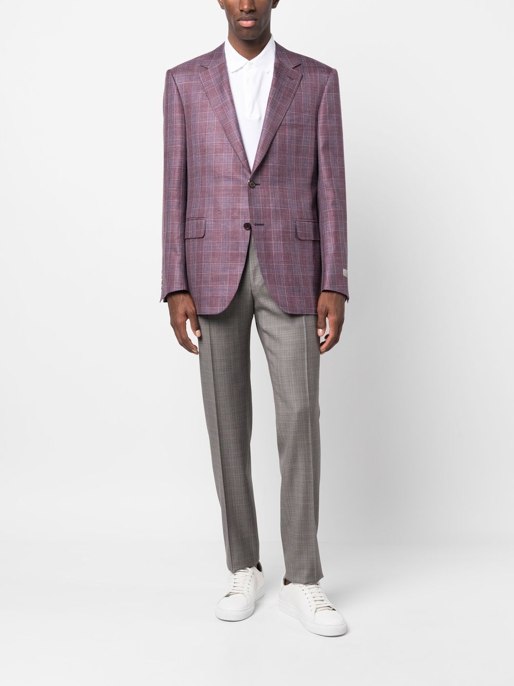 Canali Geruite blazer - Paars