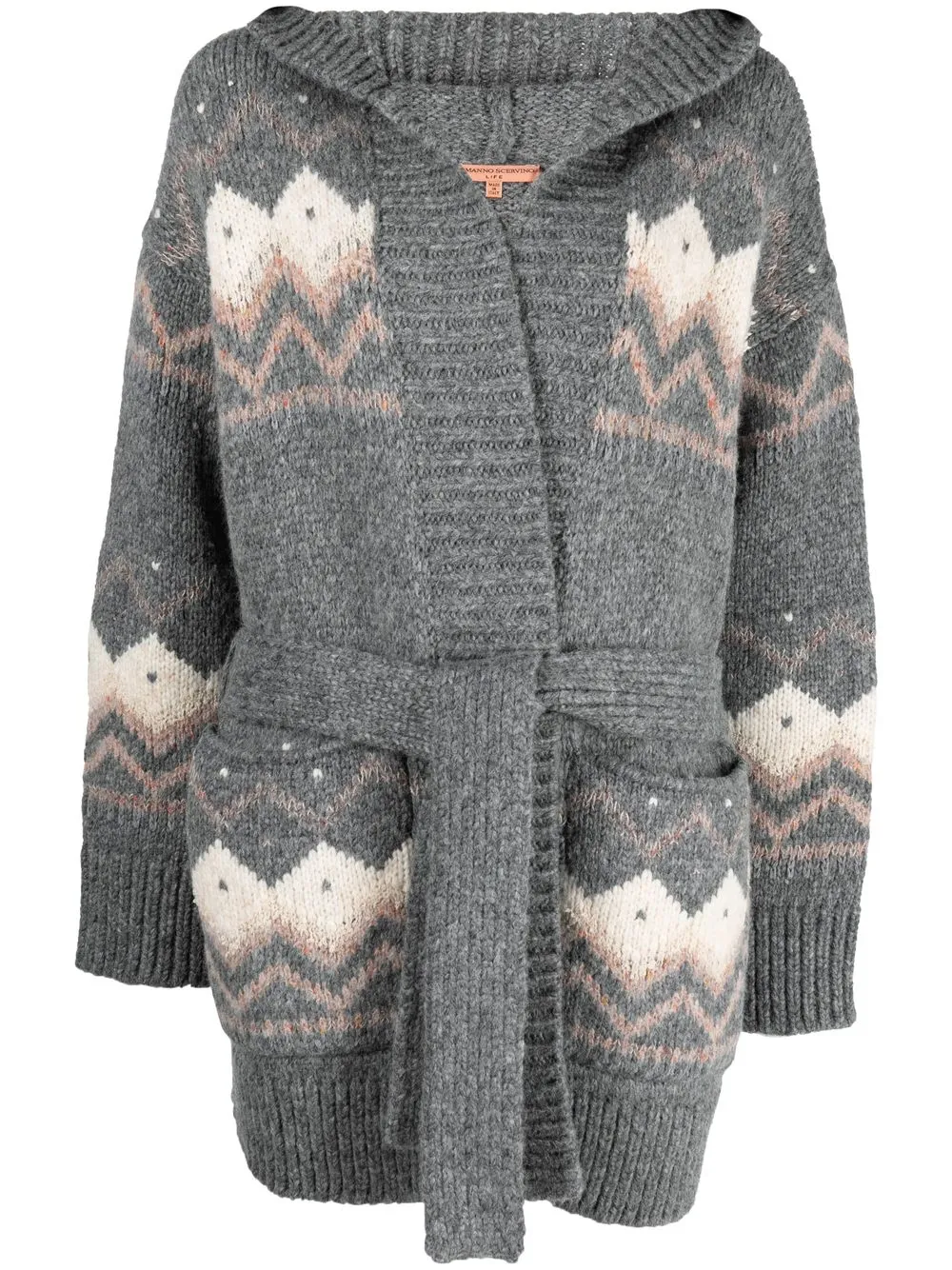 

Ermanno Scervino tied-waist knit cardigan - Grey