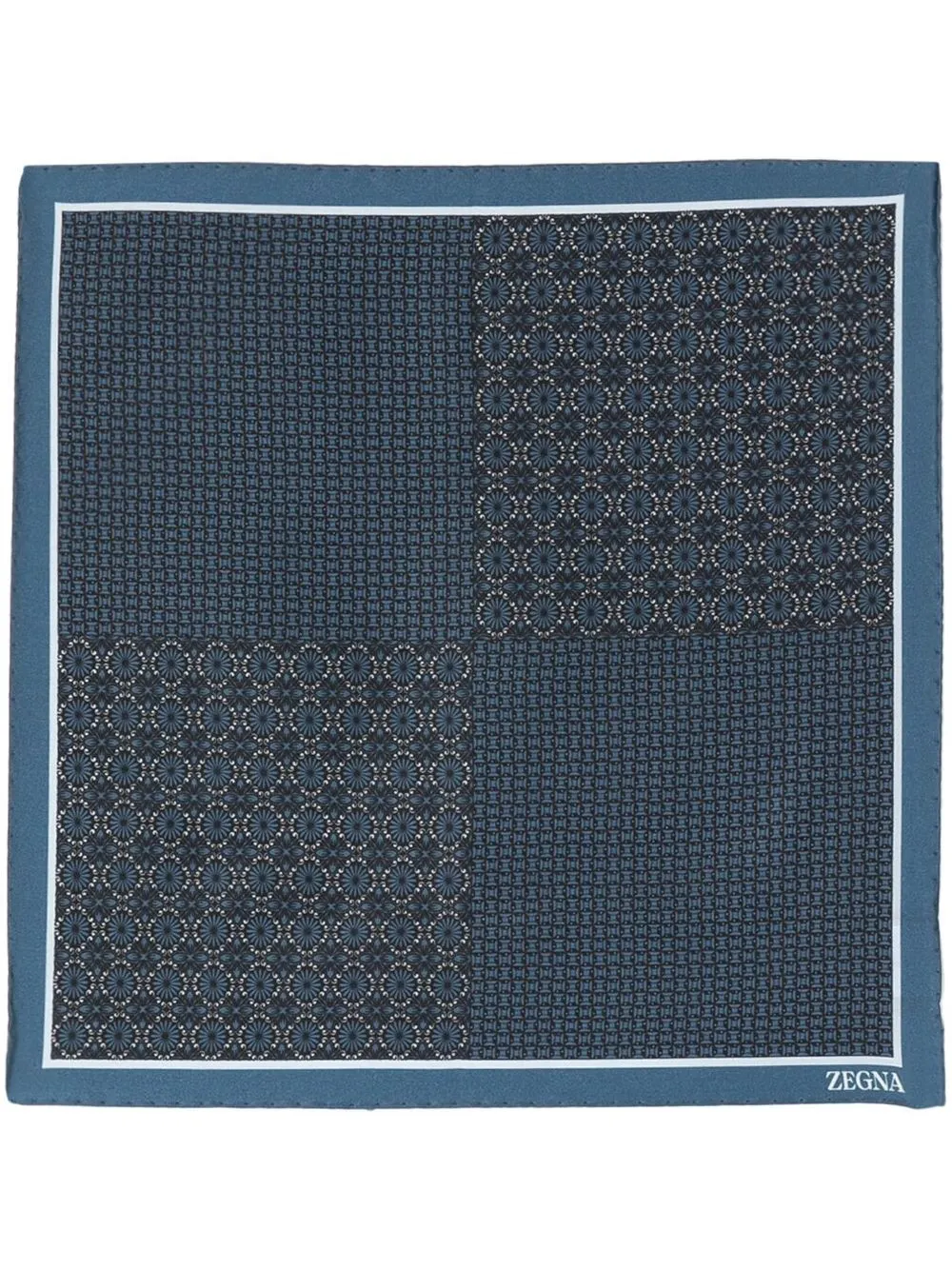 

Zegna patterned silk pocket square - Blue