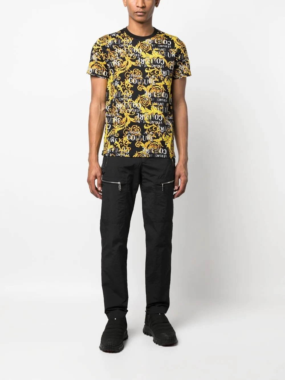 Versace Jeans Couture T-shirt met barokprint - Zwart