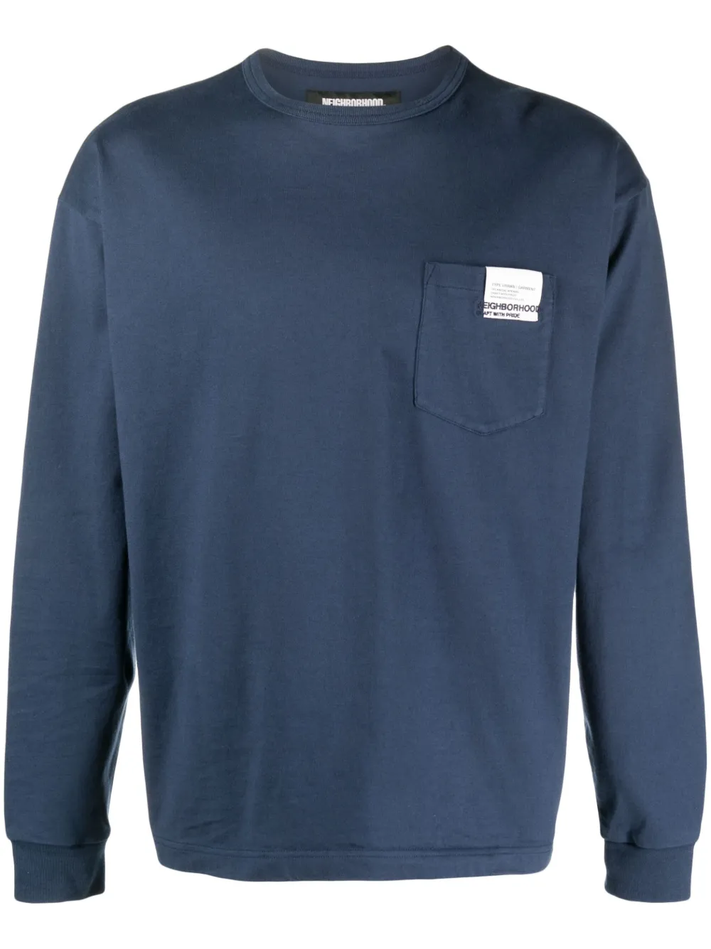 Neighborhood Logo-patch Cotton Jumper In Blue