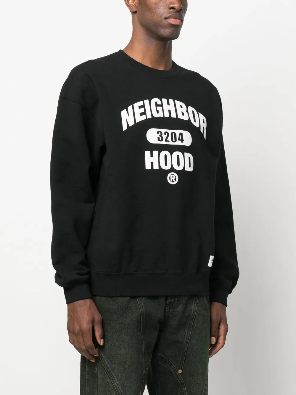 Shop Neighborhood Logo-print College Sweatshirt In Schwarz