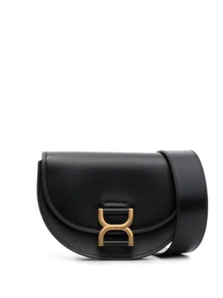 Chloé Mini Marcie Leather Shoulder Bag | Black | FARFETCH