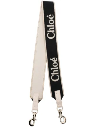 Chloe logo print Bag Strap Black FARFETCH CY