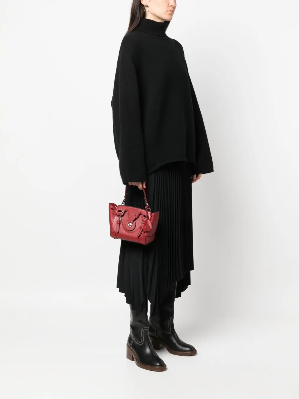 Ralph Lauren Collection Soft Ricky top handle bag - Rood