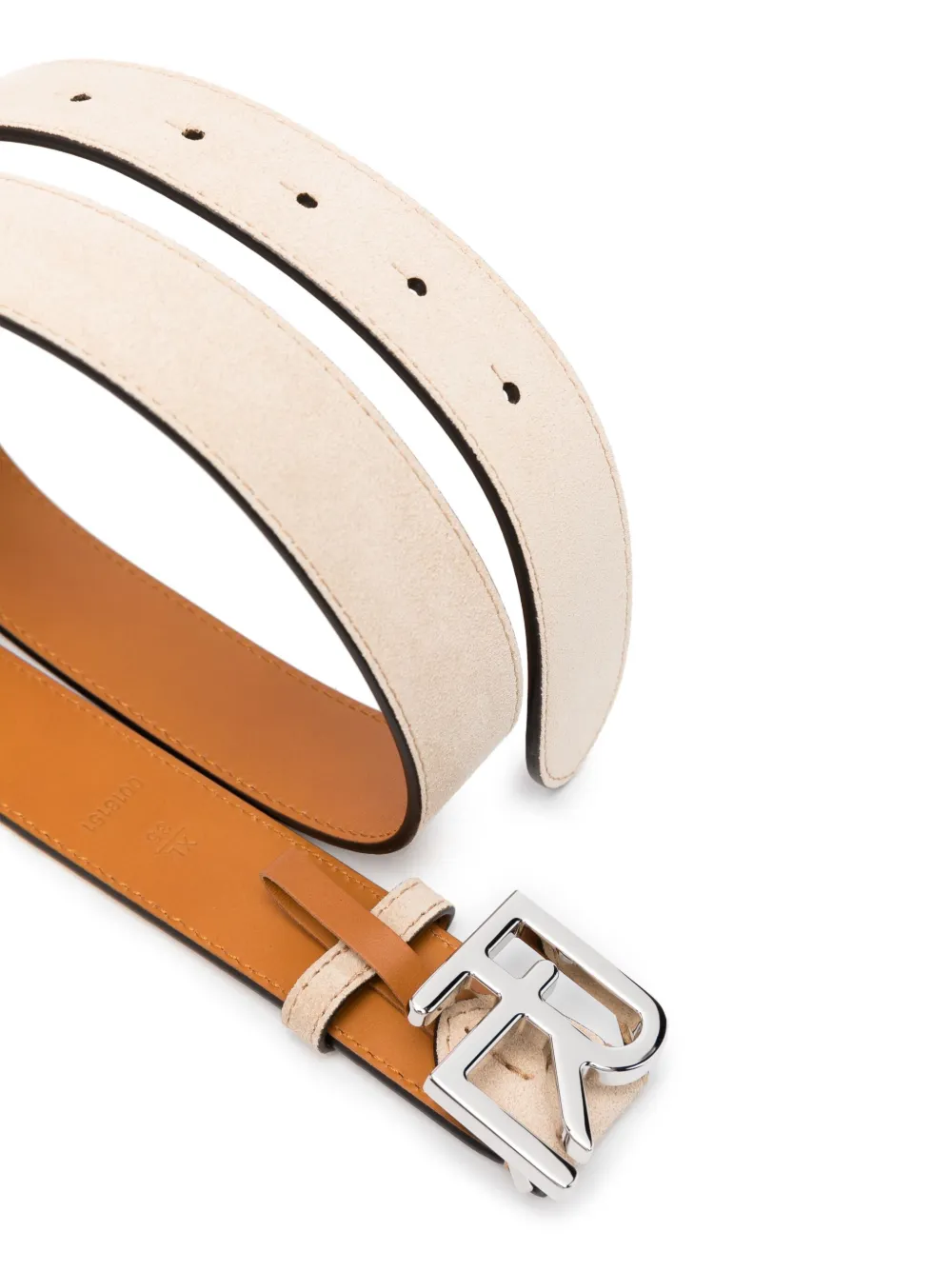 Ralph Lauren Collection logo-buckle suede belt - Beige